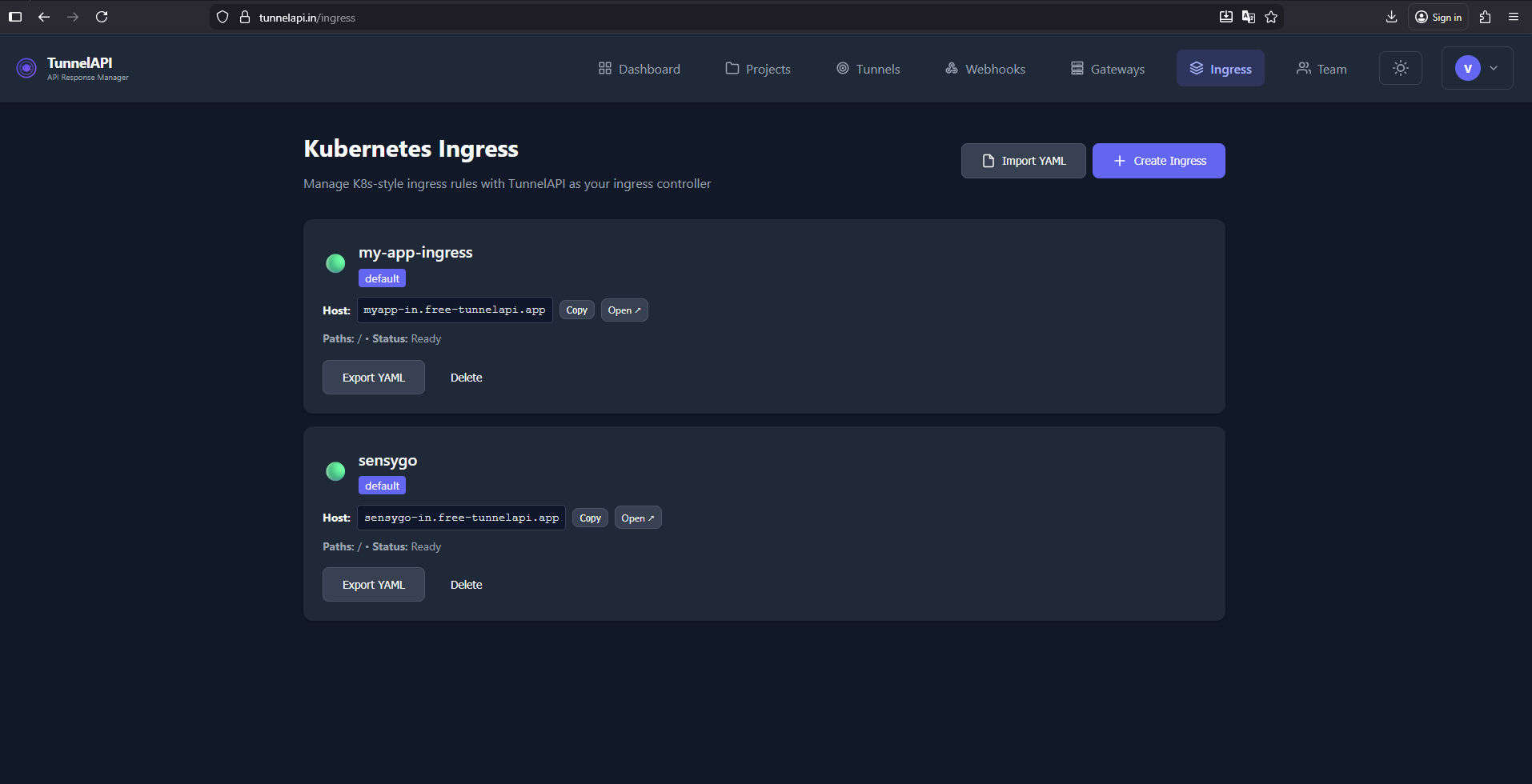 TunnelAPI - Screenshot 5 showing product features and functionality