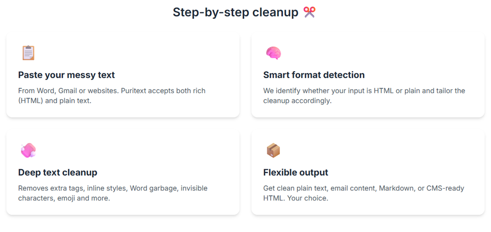 Puritext - schoon en herformuleer uw tekst - Slimme tekstreiniger voor web, e -mail en documenten media 3