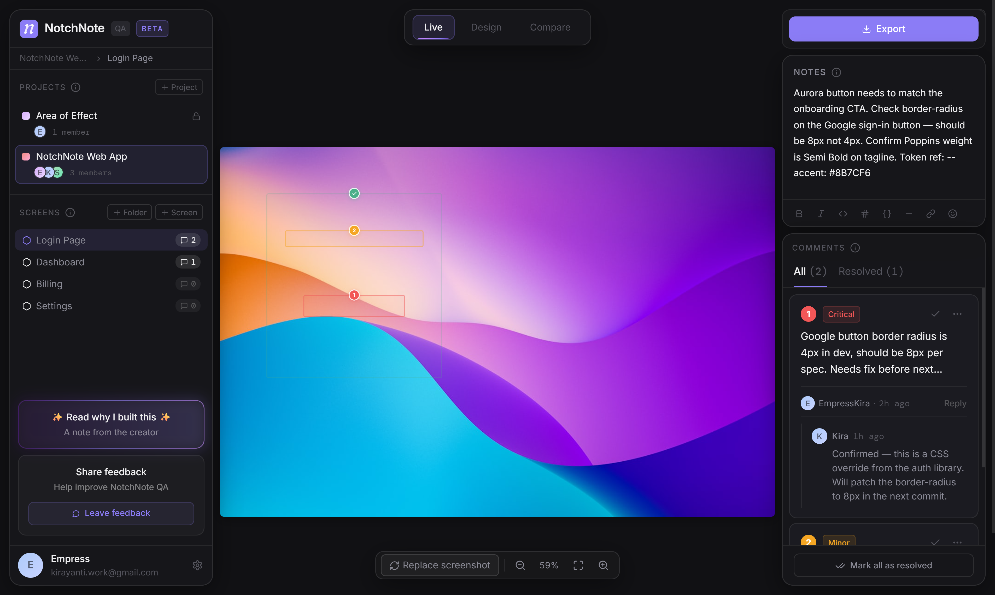 NotchNote QA media 2