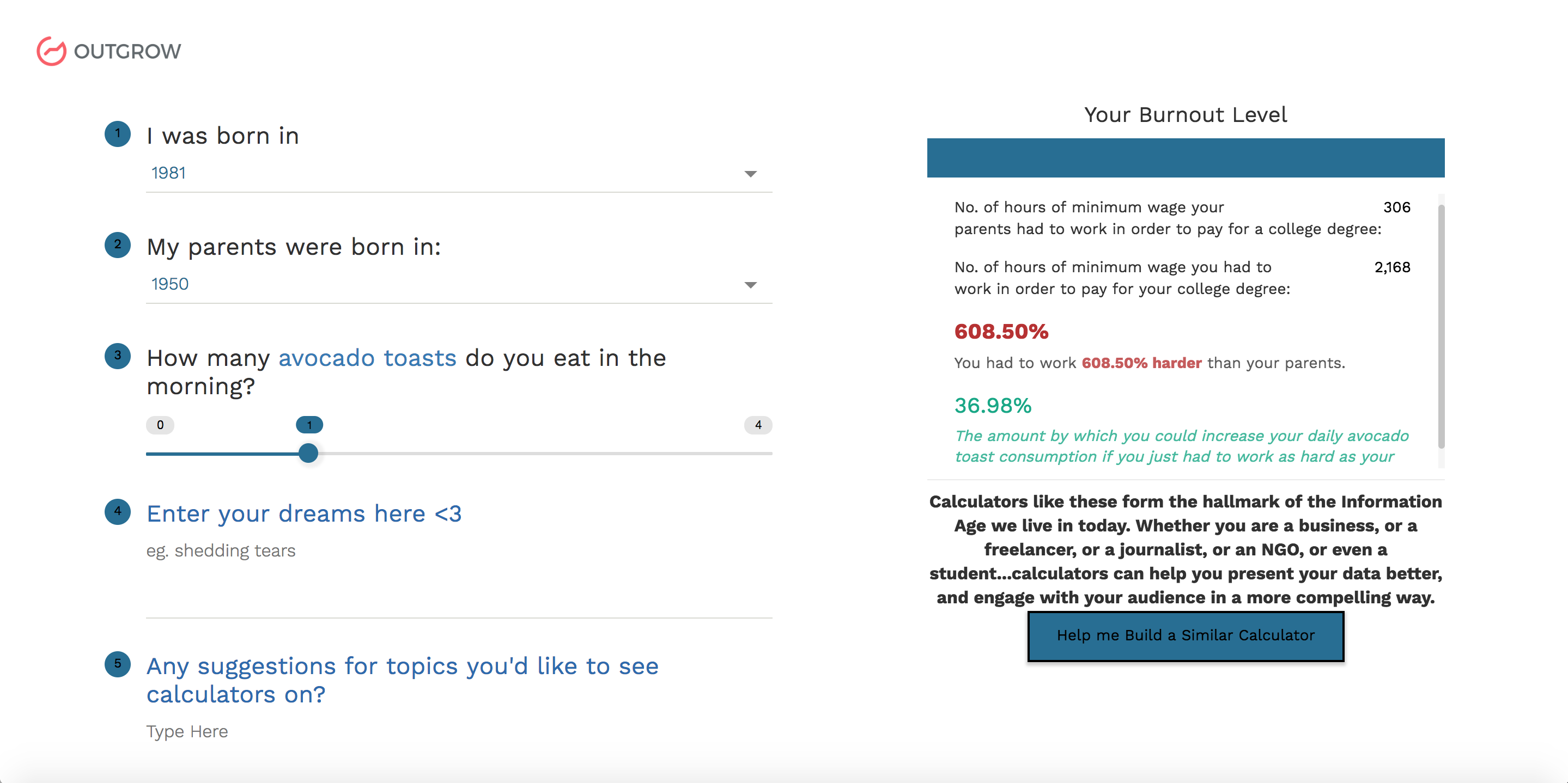 Millennial Burnout Calculator gallery image