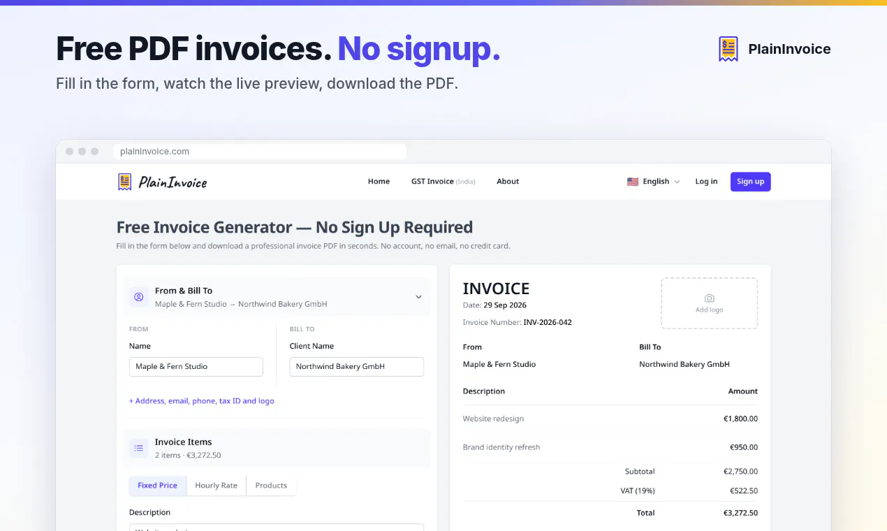 PlainInvoice gallery image
