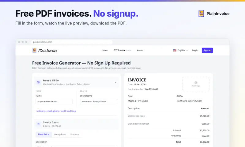 PlainInvoice screenshot 4