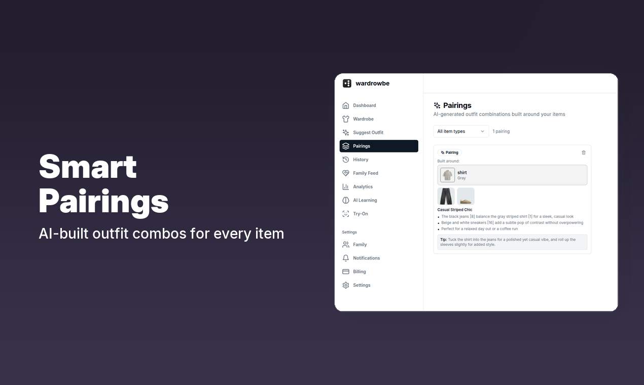 Wardrowbe - Screenshot 3 showing product features and functionality