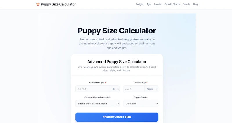 Puppy Size Calculator screenshot 1