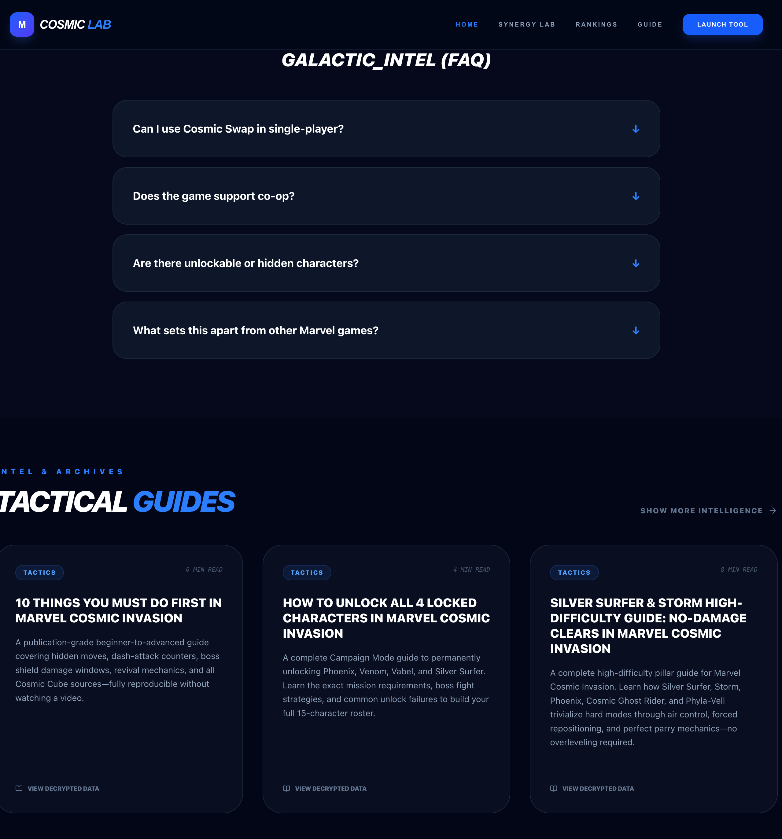 MARVEL Cosmic Lab - Screenshot 3 showing product features and functionality