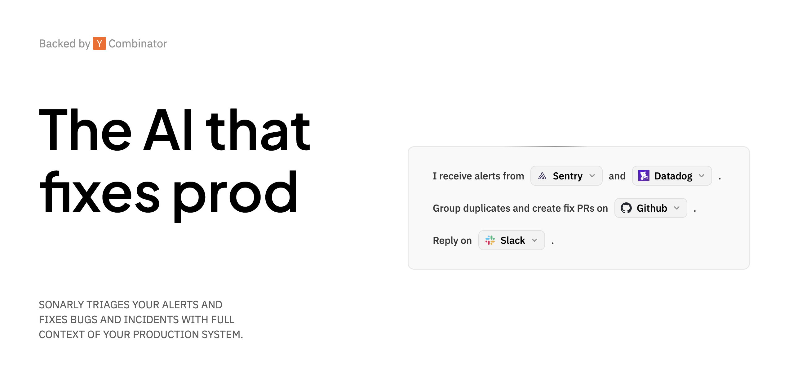Sonarly - Main product screenshot demonstrating key features and user interface