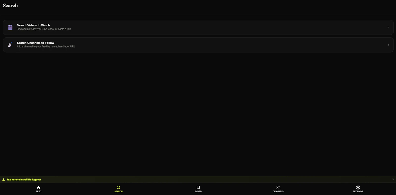 NoSuggest screenshot 2