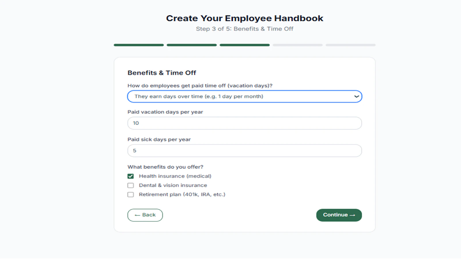 Employee Handbook Generator screenshot 4