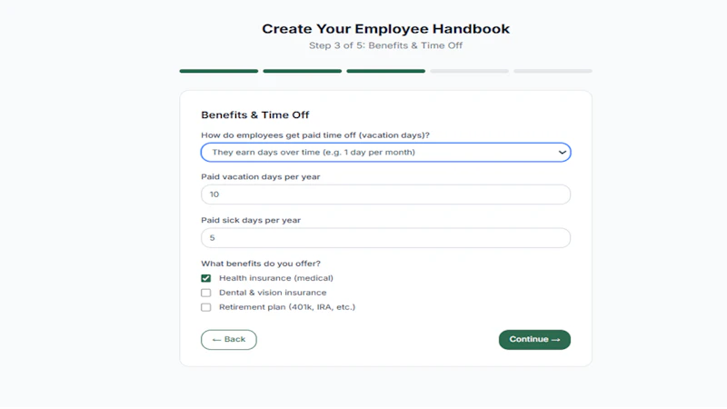 Employee Handbook Generator screenshot 4