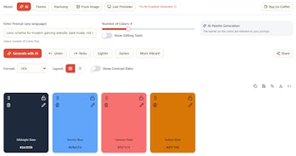 EnigmaEasel - AI Color Palette Generator gallery image