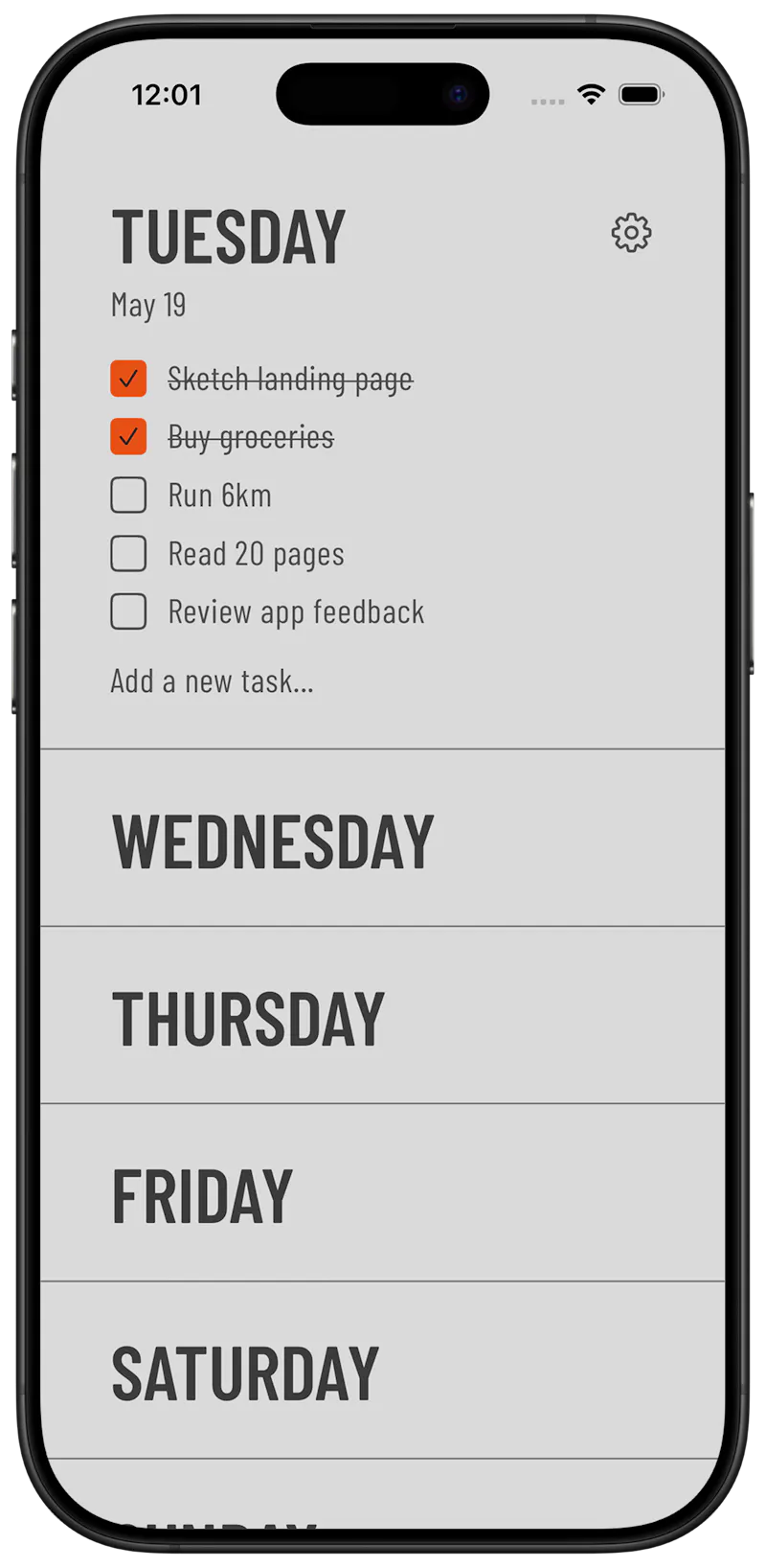 Weeklane screenshot 1