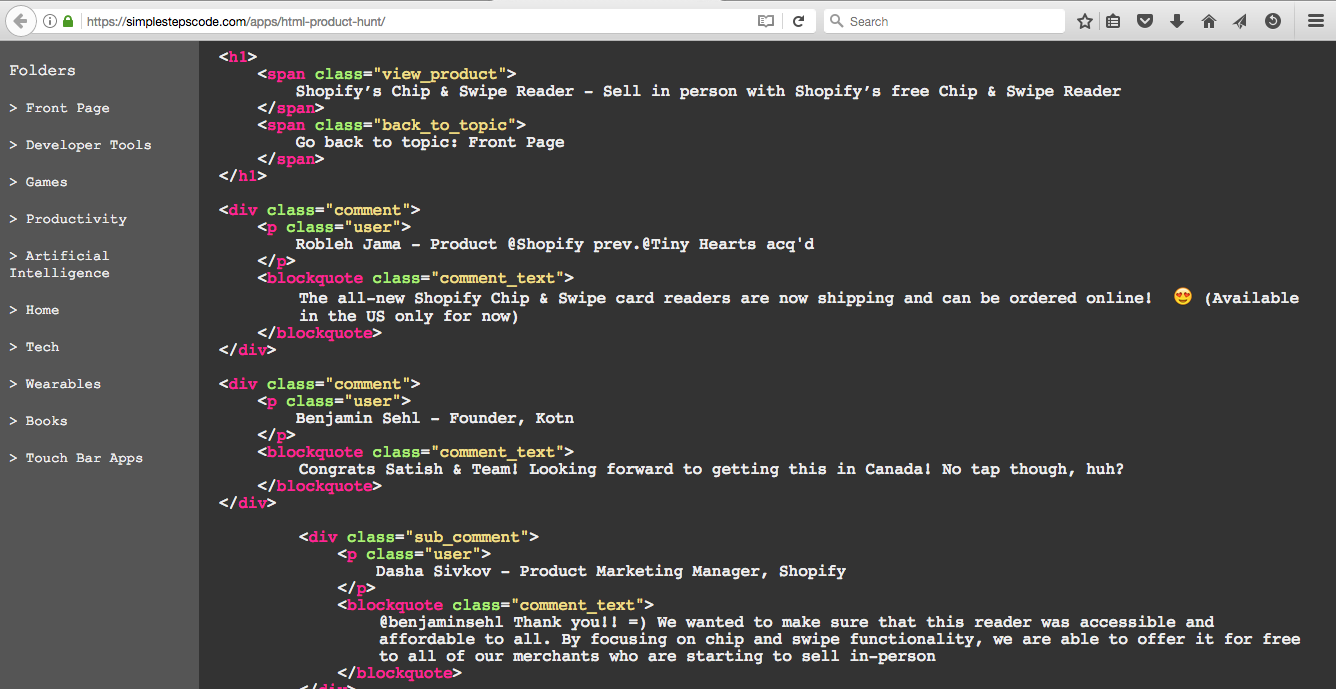 HTML Product Hunt gallery image