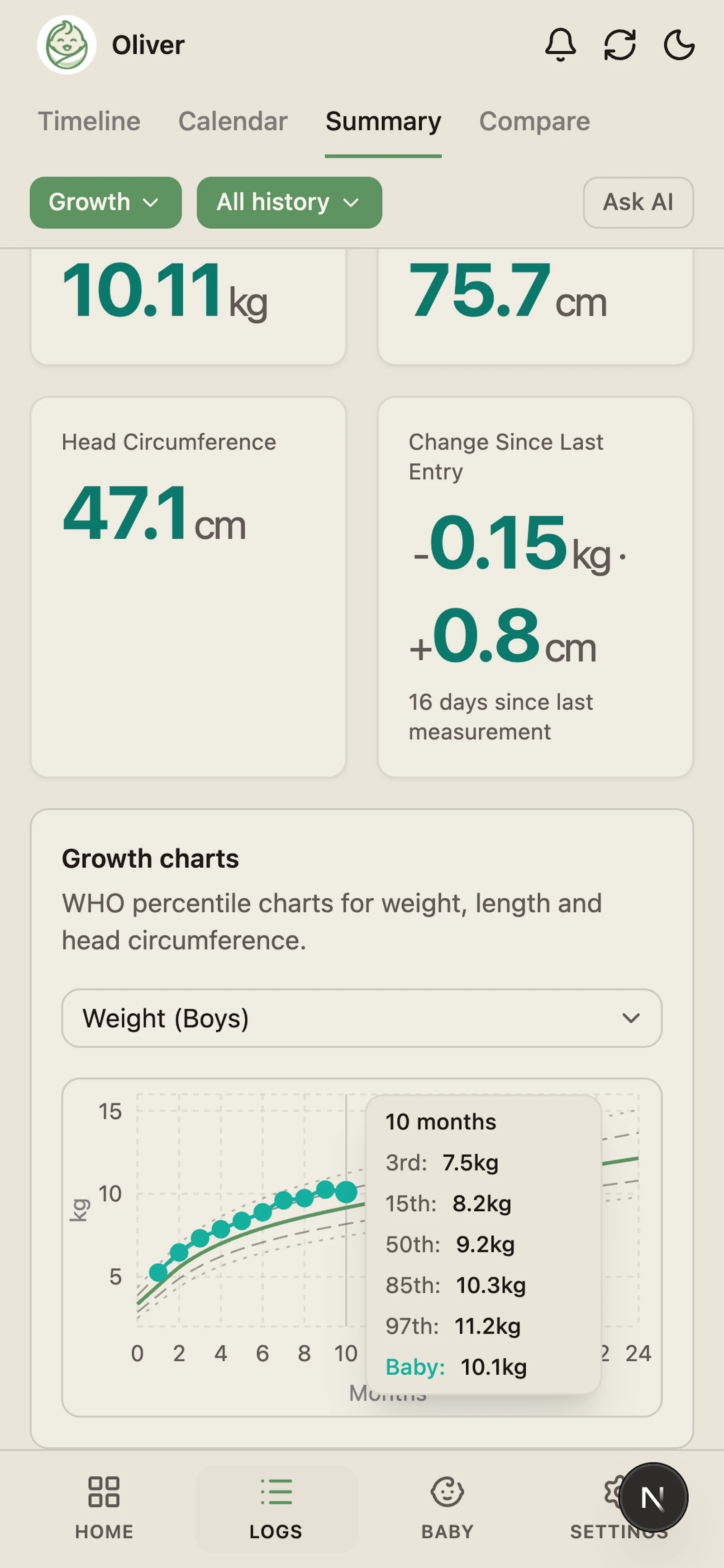 Baby Log screenshot 11