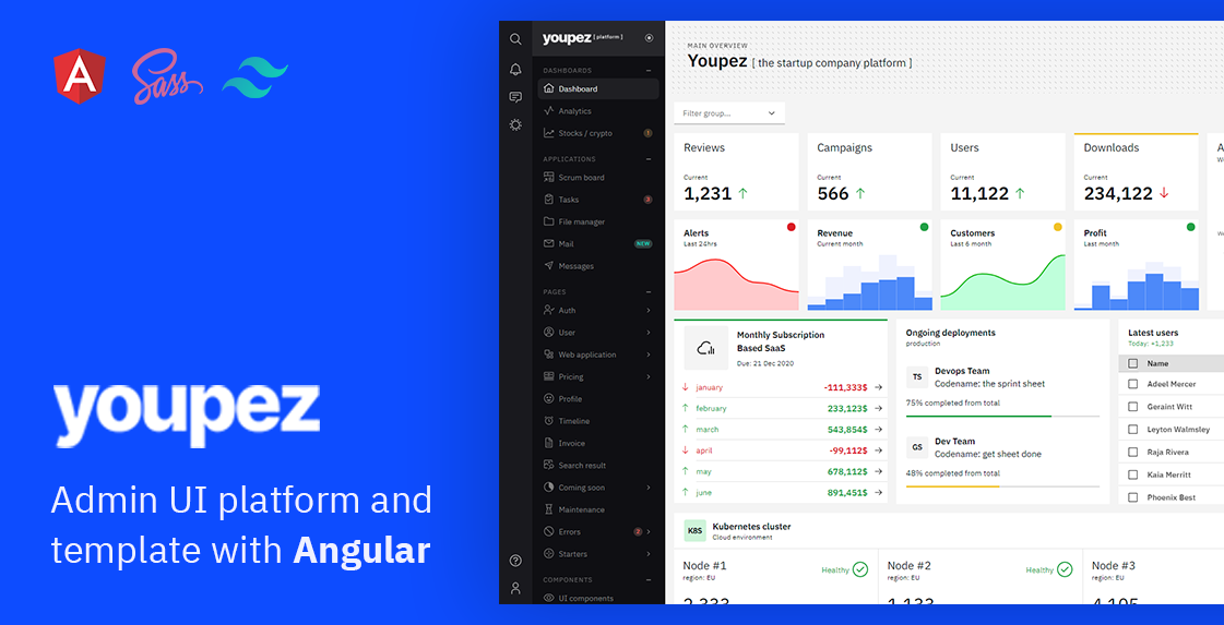 Youpez Admin UI with Angular gallery image
