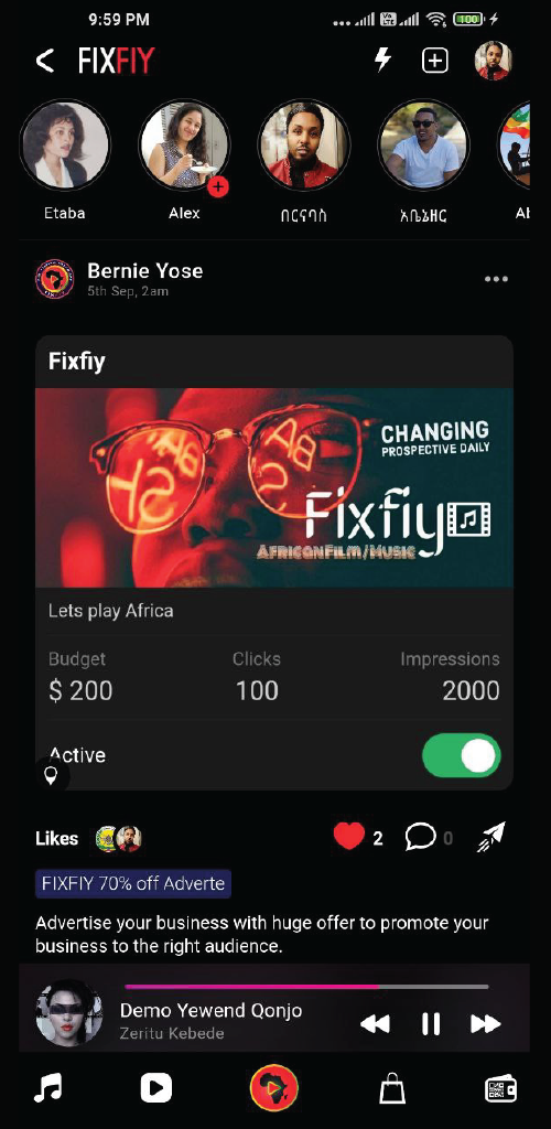 Fixfiy 팬 아프리카 슈퍼 앱 미디어 7