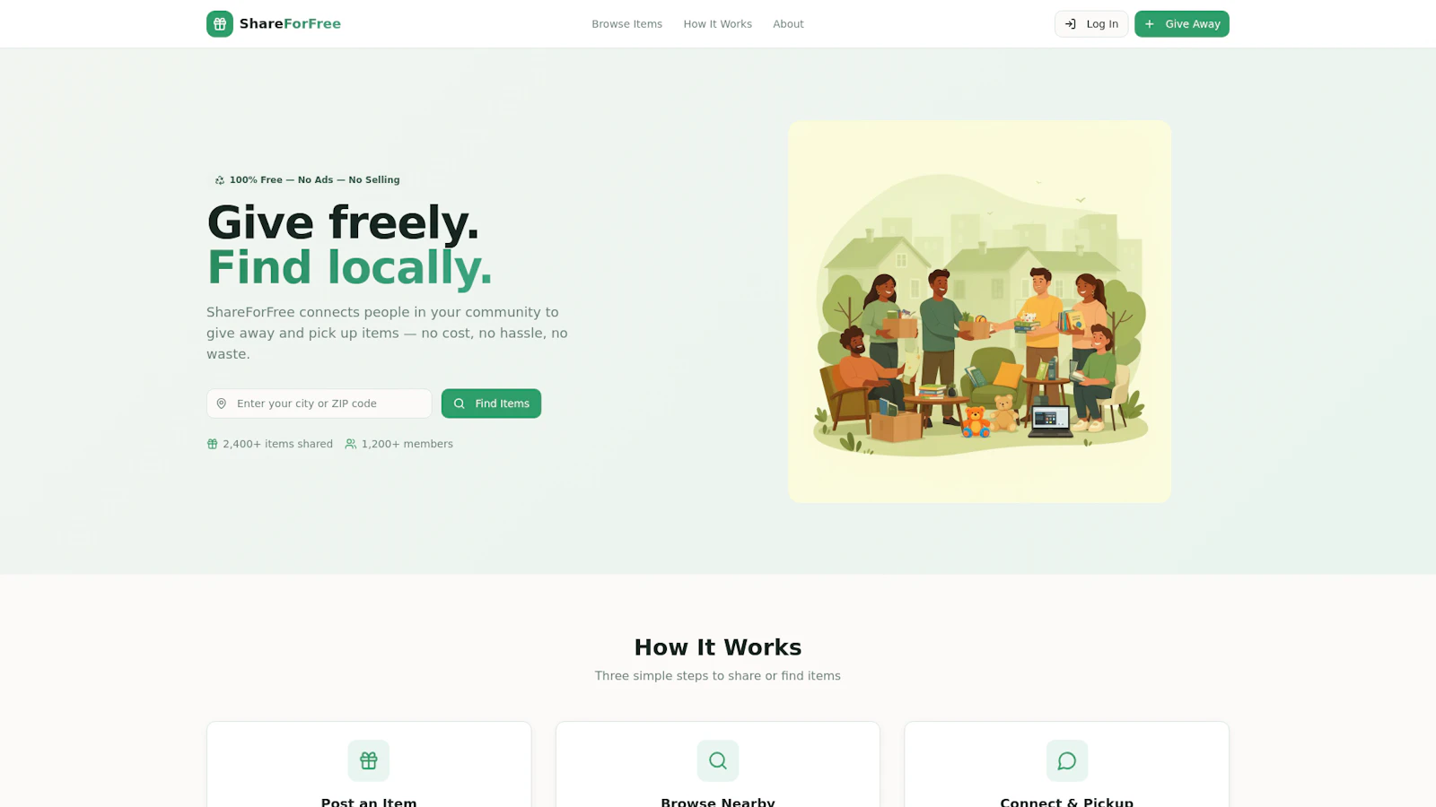 ShareForFree — Give Freely, Find Locally screenshot 1