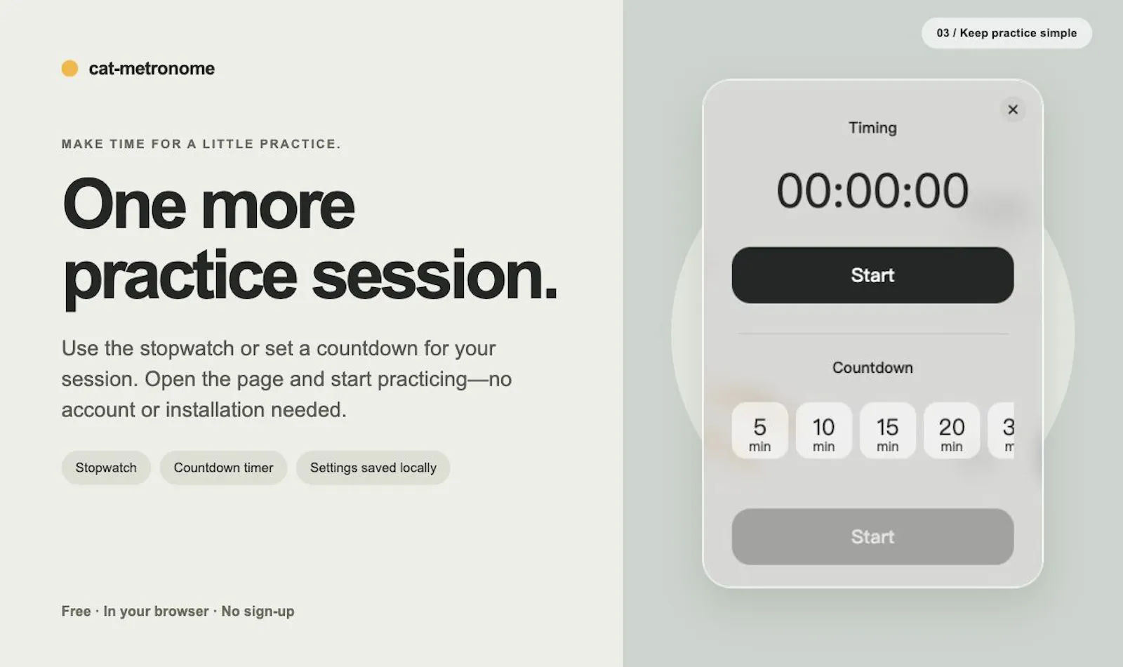 cat-metronome screenshot 2