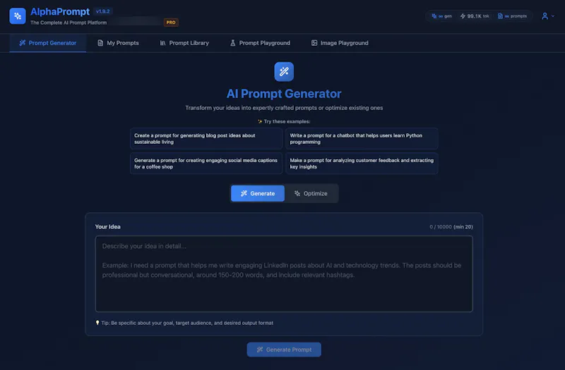 AlphaPrompt screenshot 2