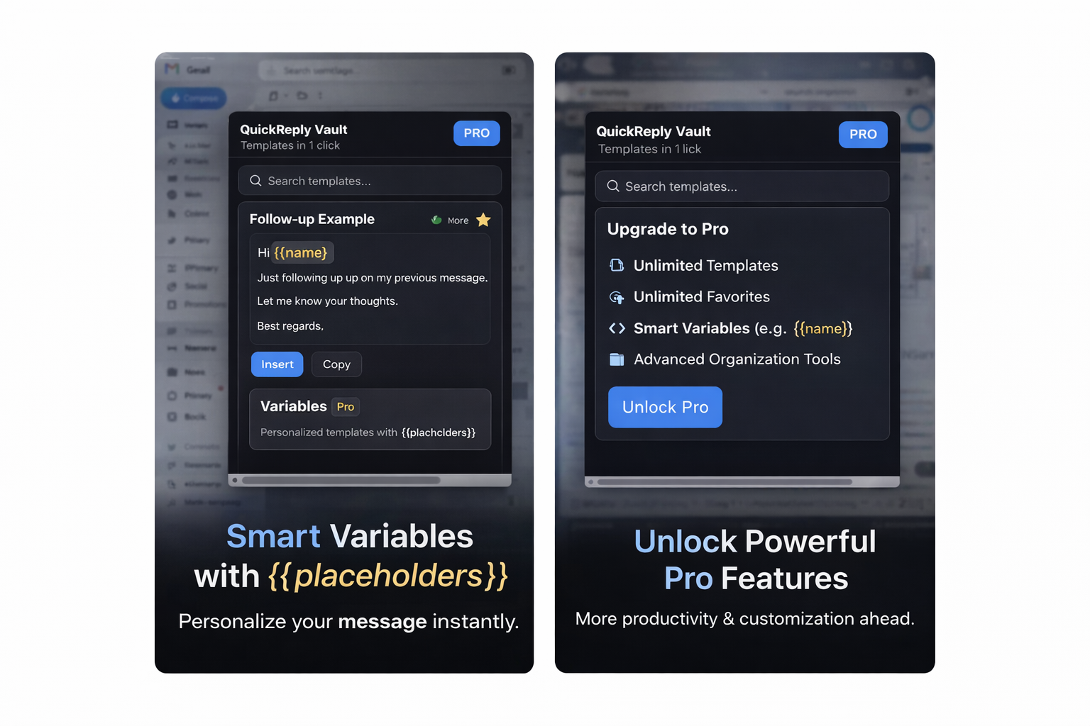 QuickReply Vault - Screenshot 3 showing product features and functionality