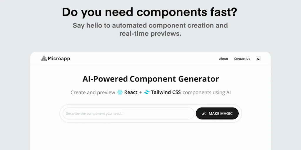 Microapp Microapp - AI Component Generator Forums | Product Hunt