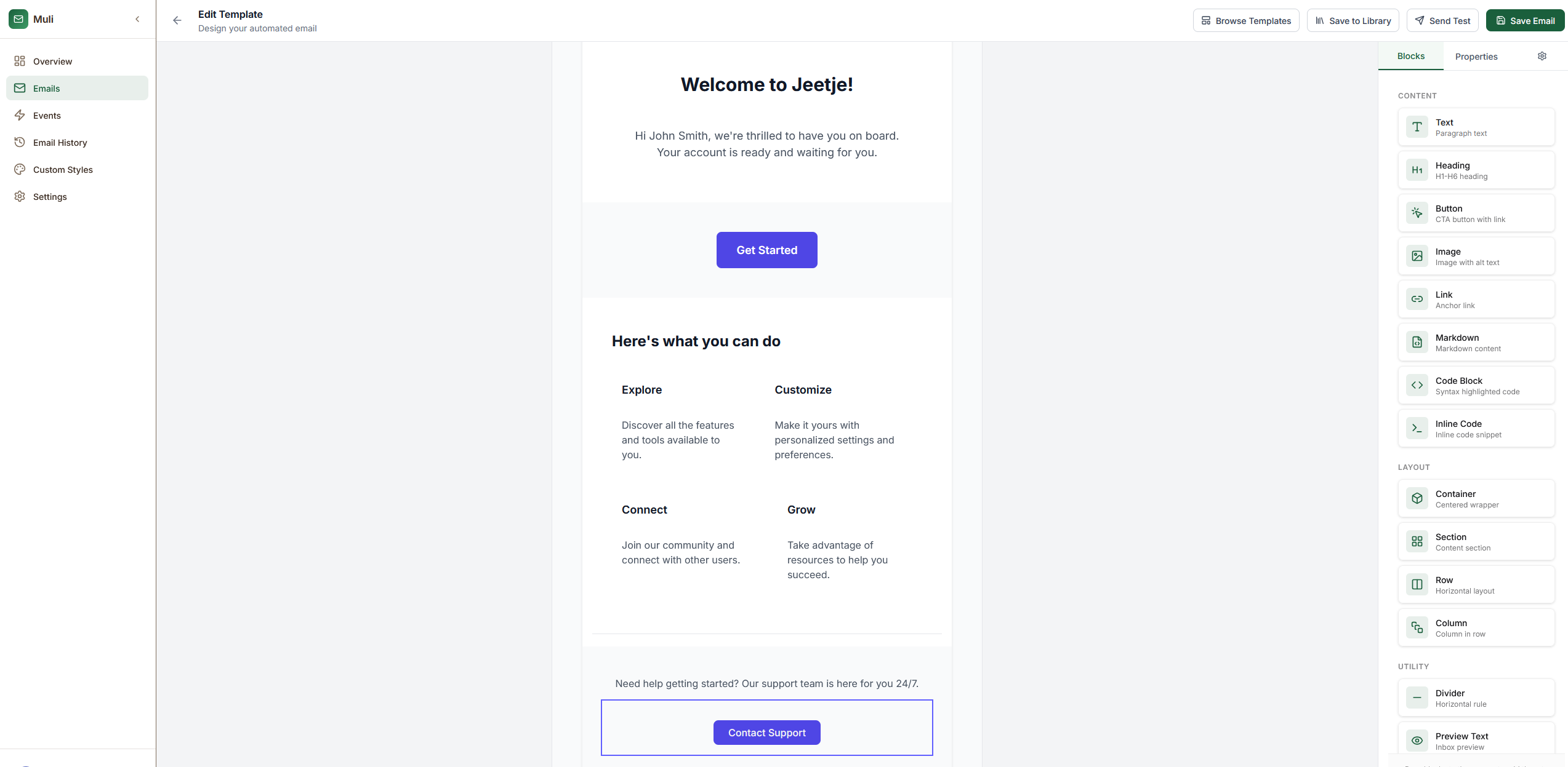 Muli - Main product screenshot demonstrating key features and user interface