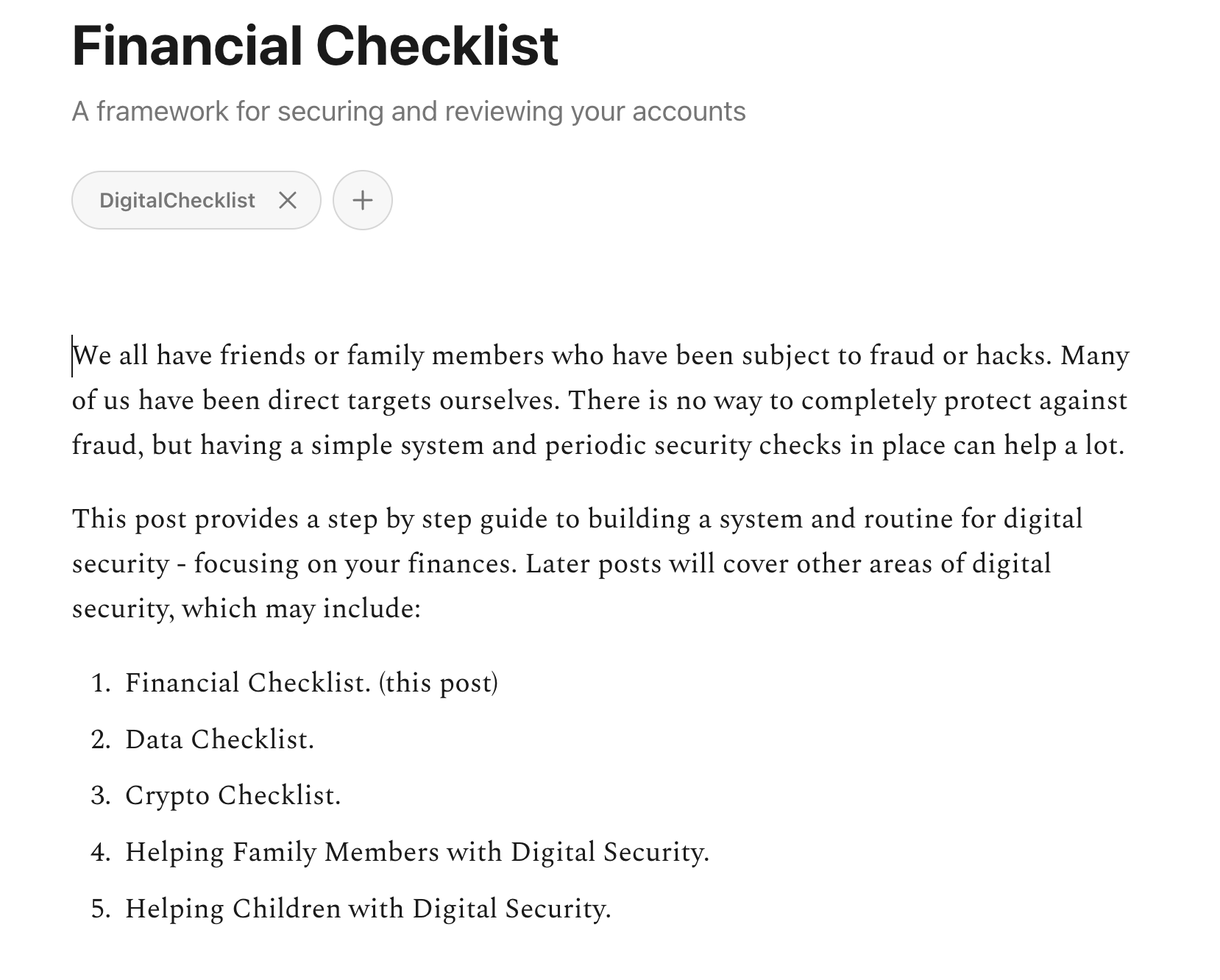 Digital Checklist