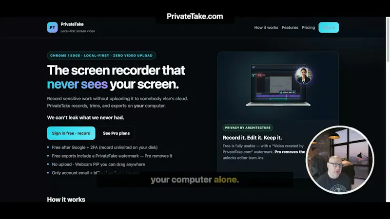 PrivateTake screenshot 1 (video preview)