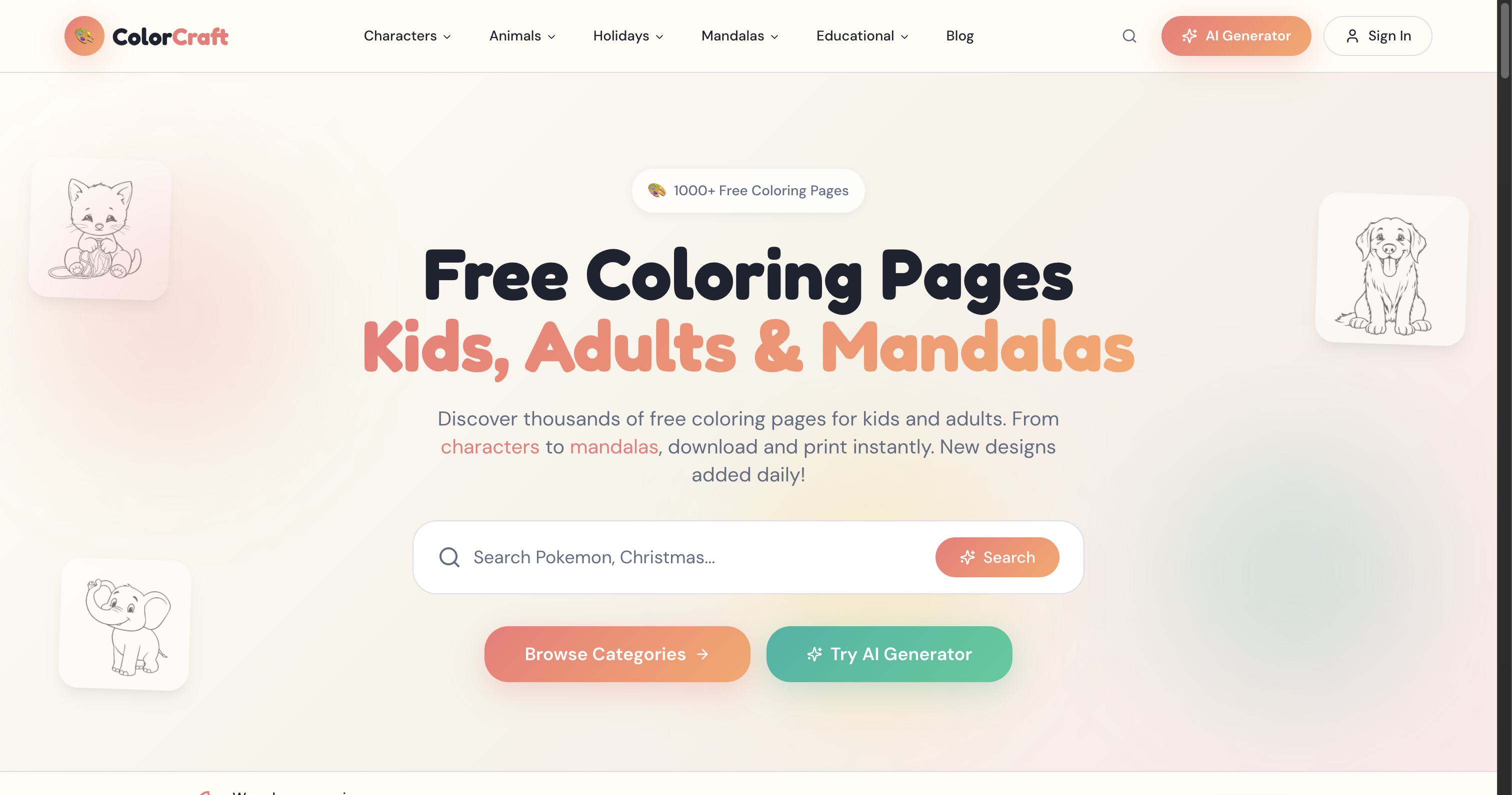 AI Coloring Pages Generator gallery image
