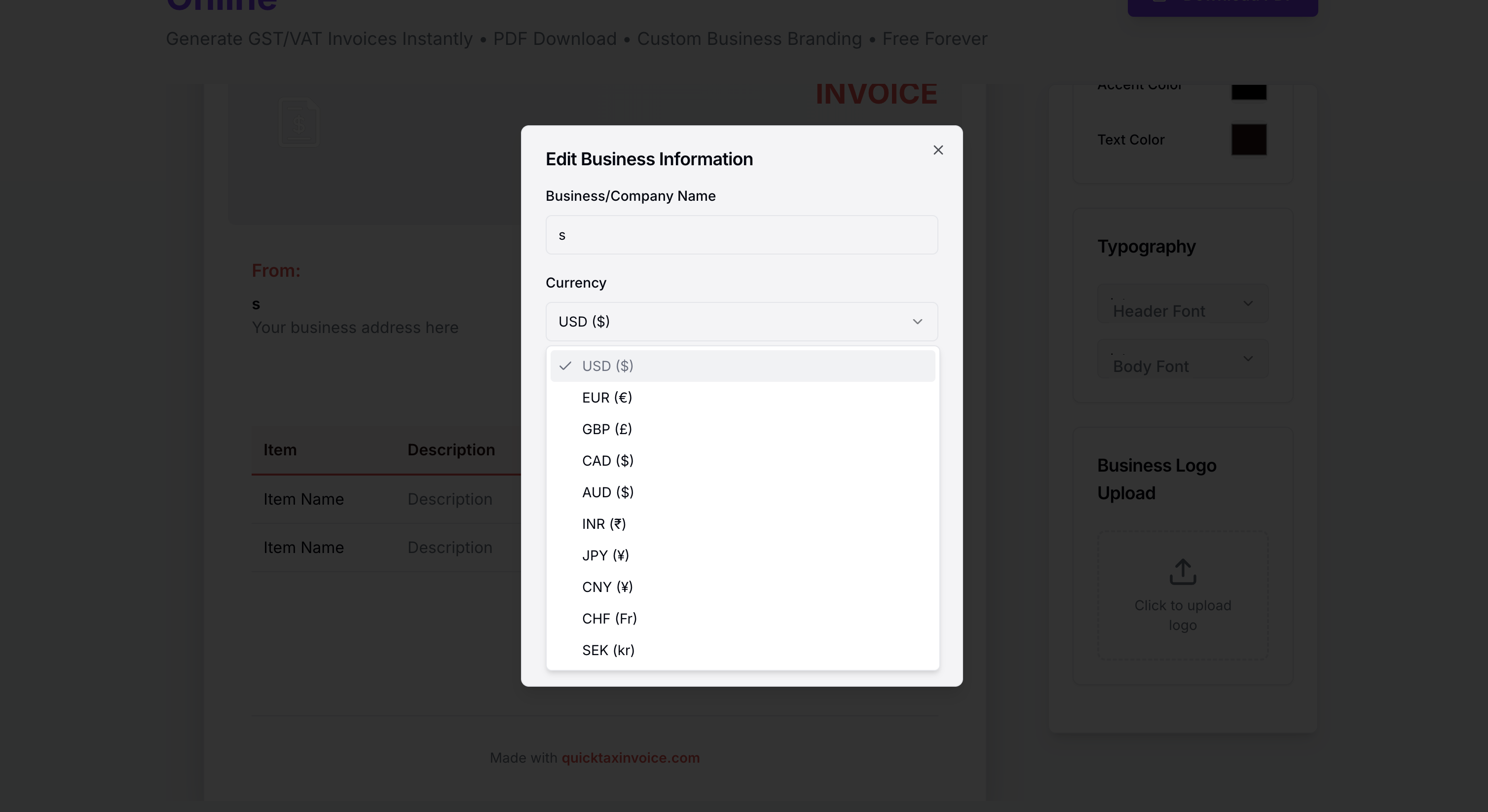 Média Quicktaxinvoice - Créer des factures de TPS / TVA en ligne 6