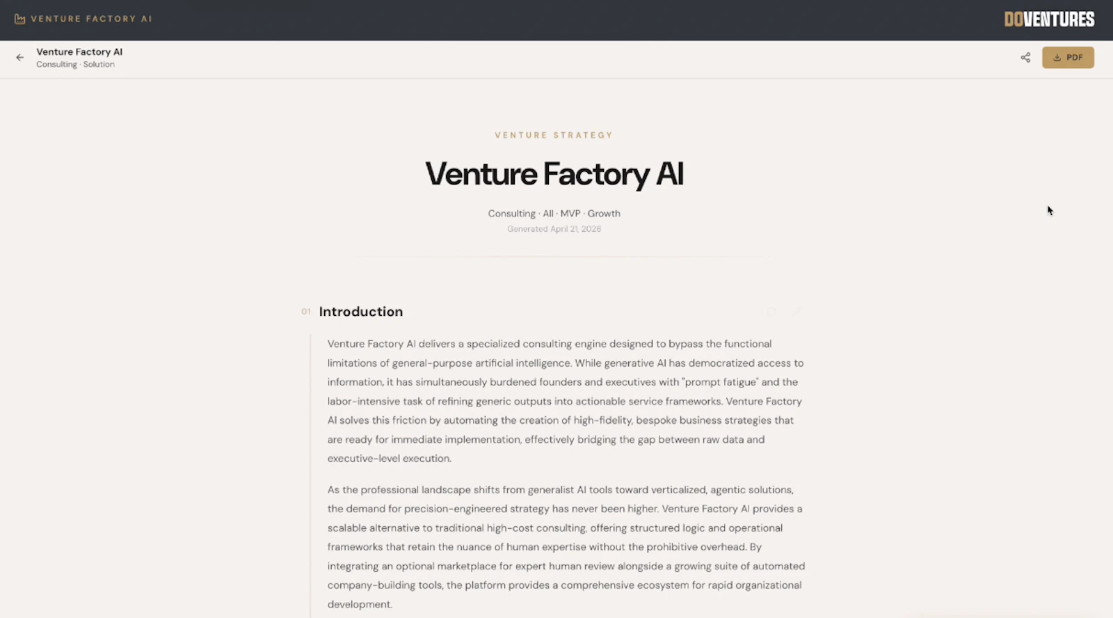 Venture Factory AI screenshot 4