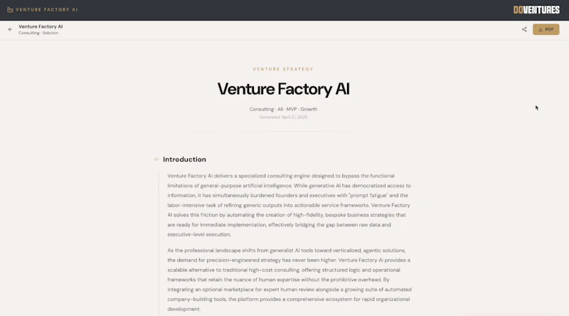 Venture Factory AI screenshot 4