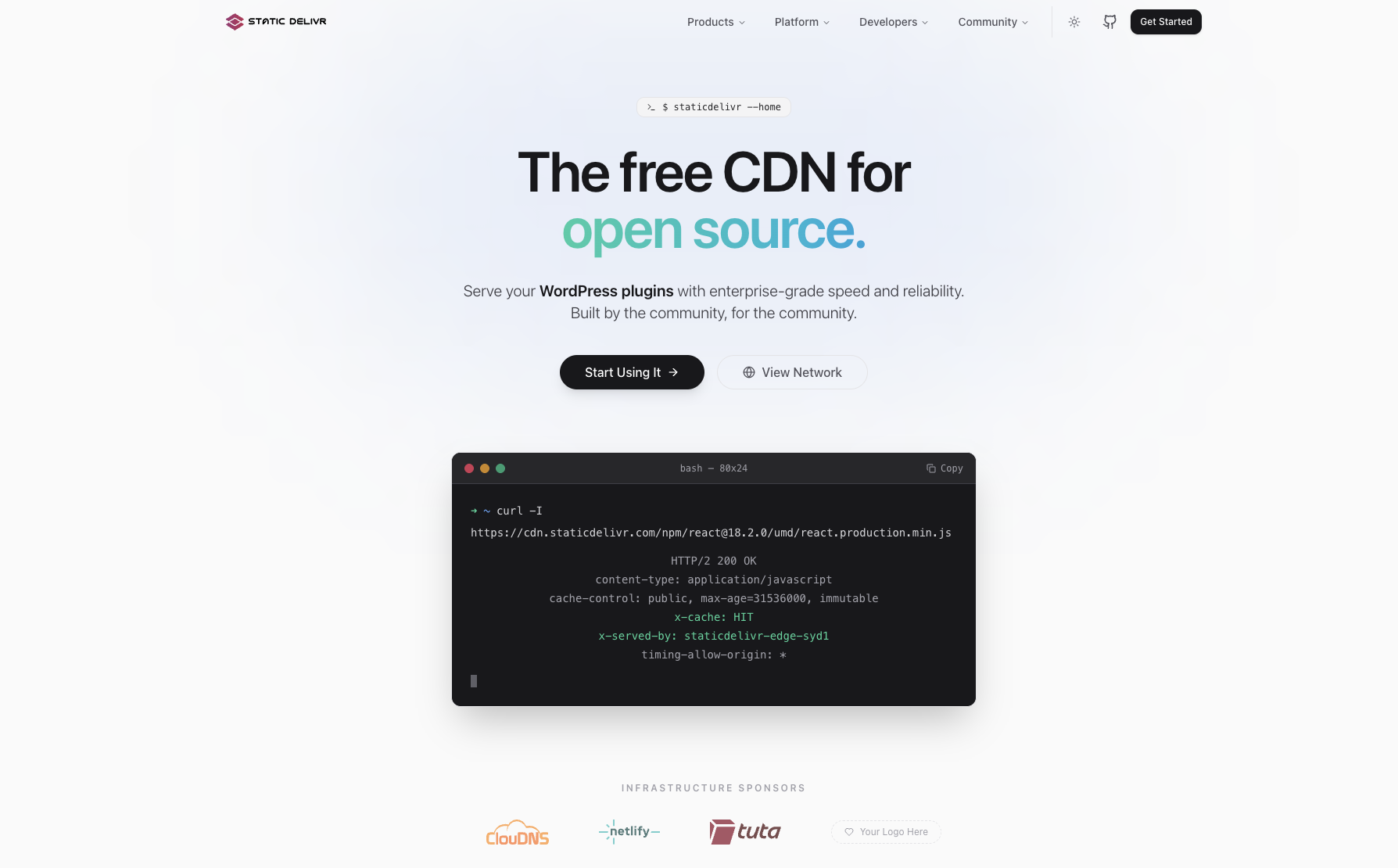 StaticDelivr: Free CDN - Main product screenshot demonstrating key features and user interface