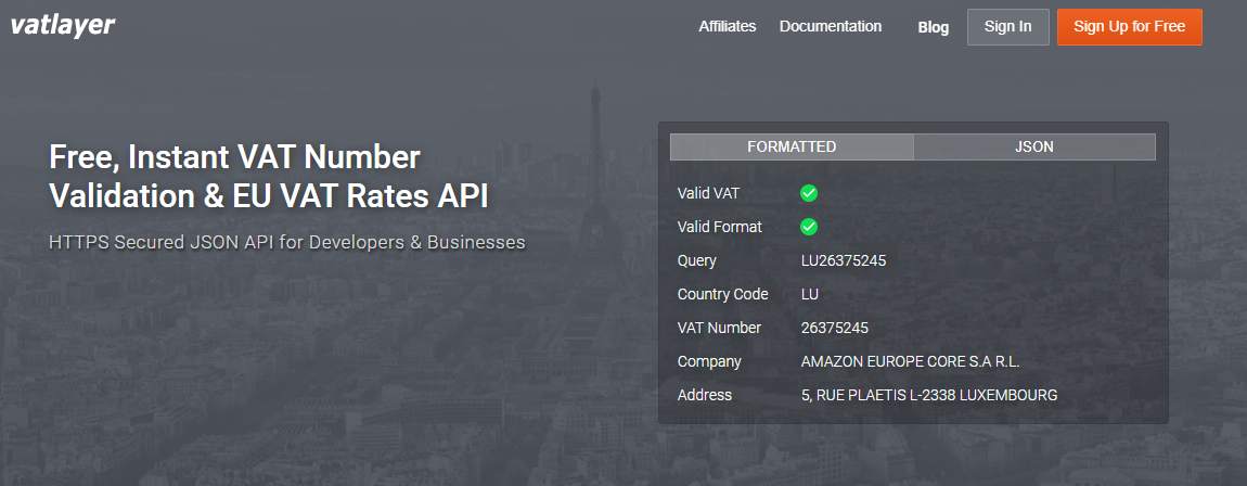 vatlayer API gallery image
