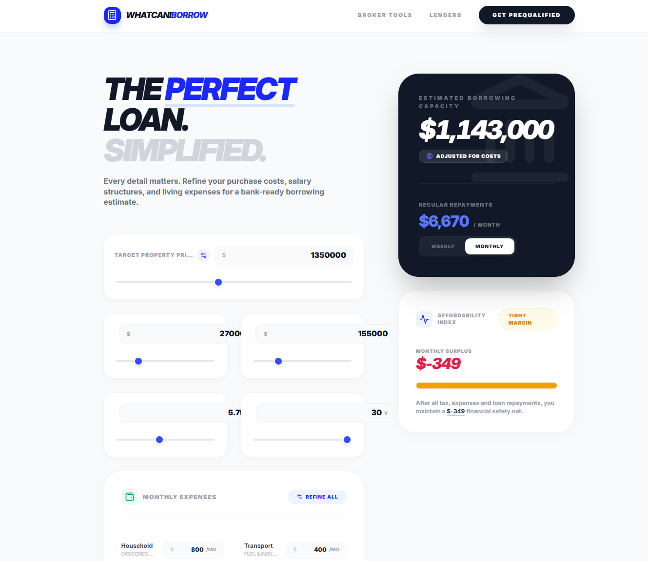 WhatCanIBorrow.com - Main product screenshot demonstrating key features and user interface