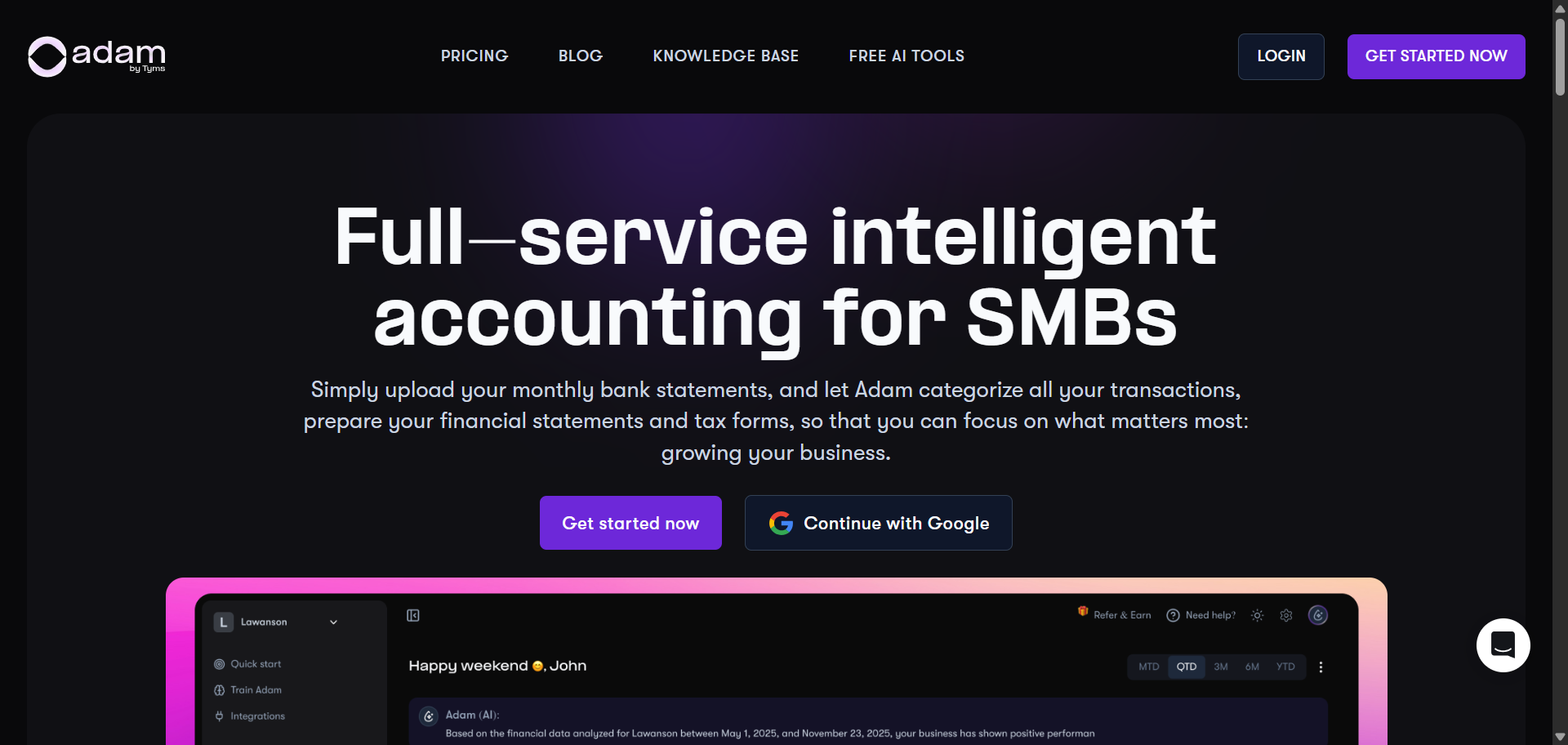 Adam by Tyms - Screenshot 2 showing product features and functionality