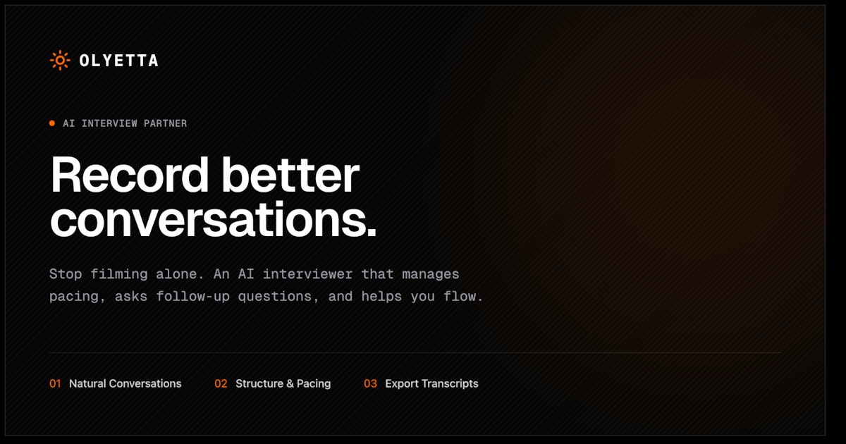 Olyetta - Main product screenshot demonstrating key features and user interface