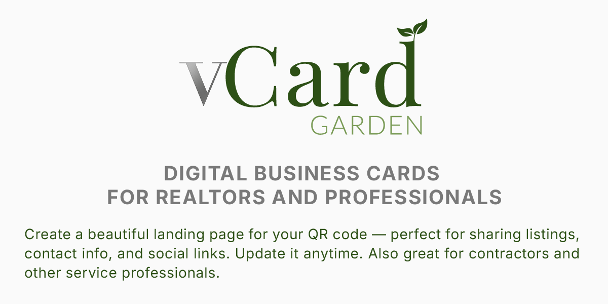 vCard Garden - Main product screenshot demonstrating key features and user interface