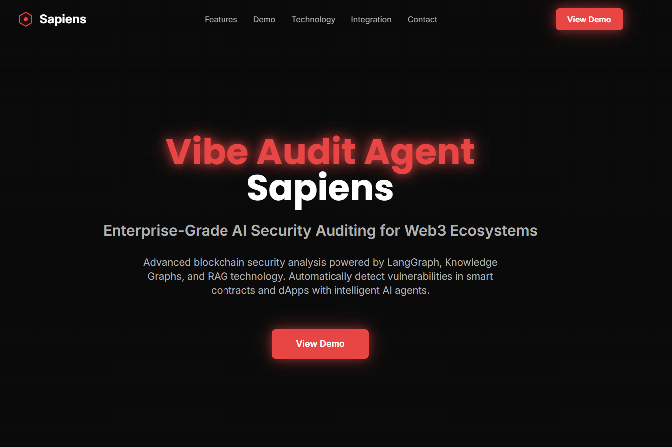 SAPIENS - Main product screenshot demonstrating key features and user interface