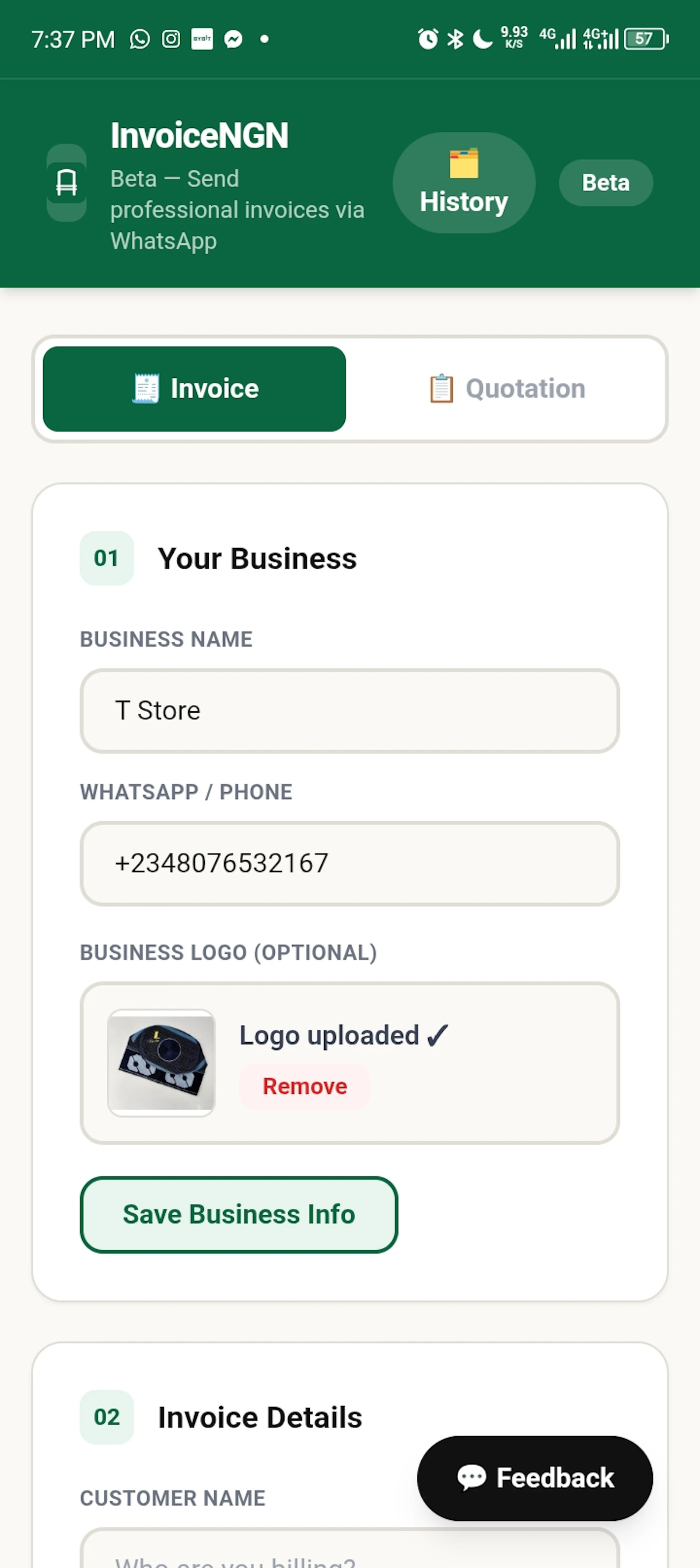 Biztack screenshot 3