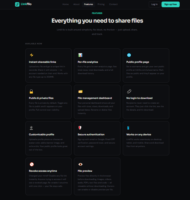 LinkFilo — Upload. Link. Share. gallery image