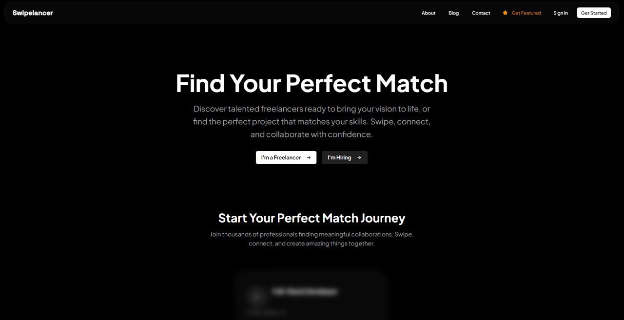 Swipelancer - Main product screenshot demonstrating key features and user interface