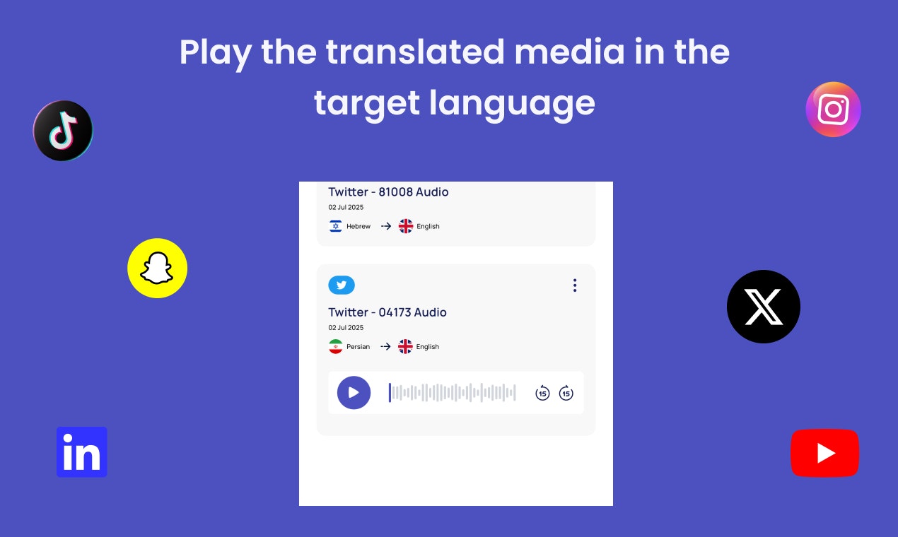 Zingo - Translate social media video/audio to any language media 4