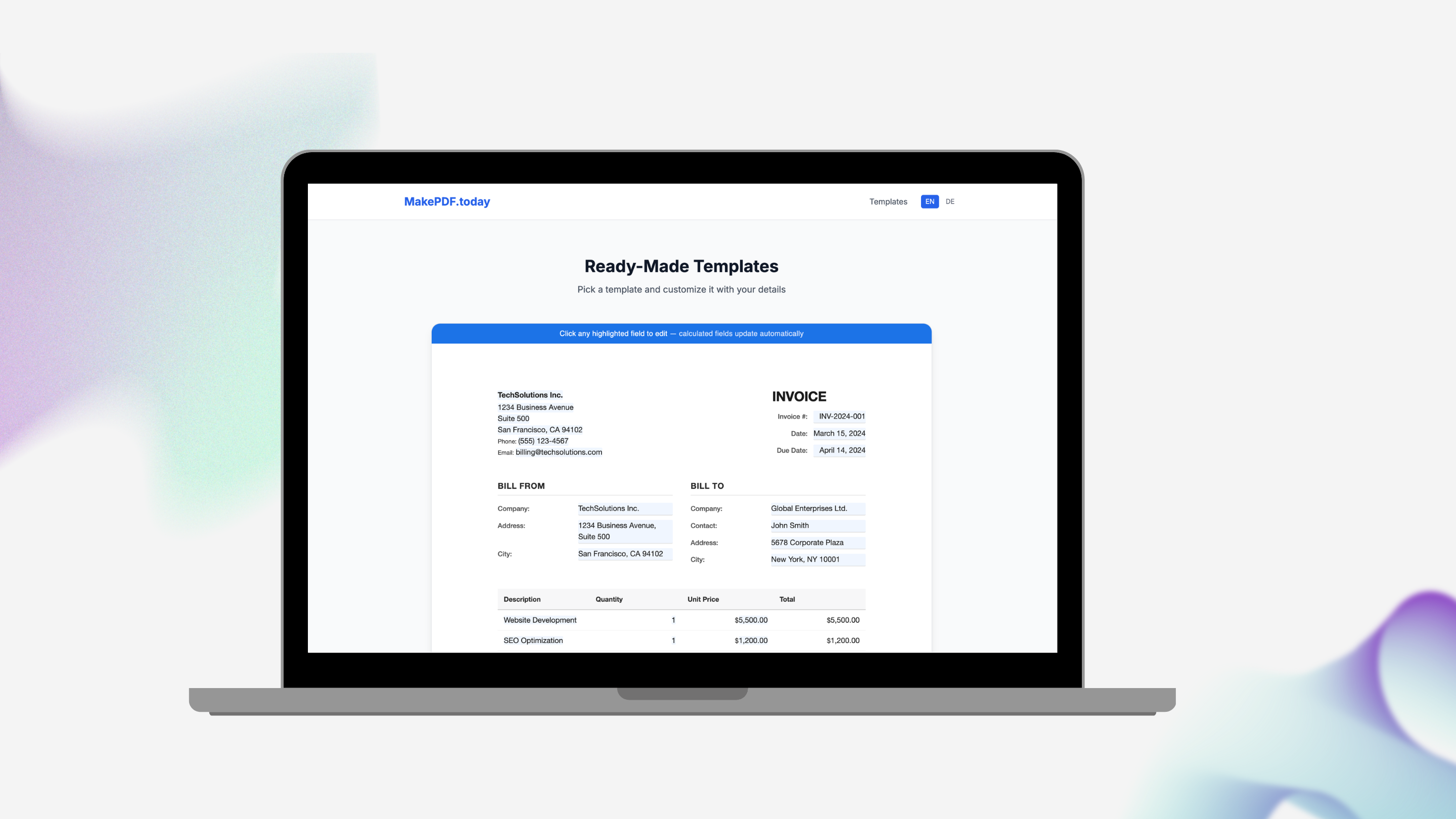 MakePDF.today - Screenshot 3 showing product features and functionality