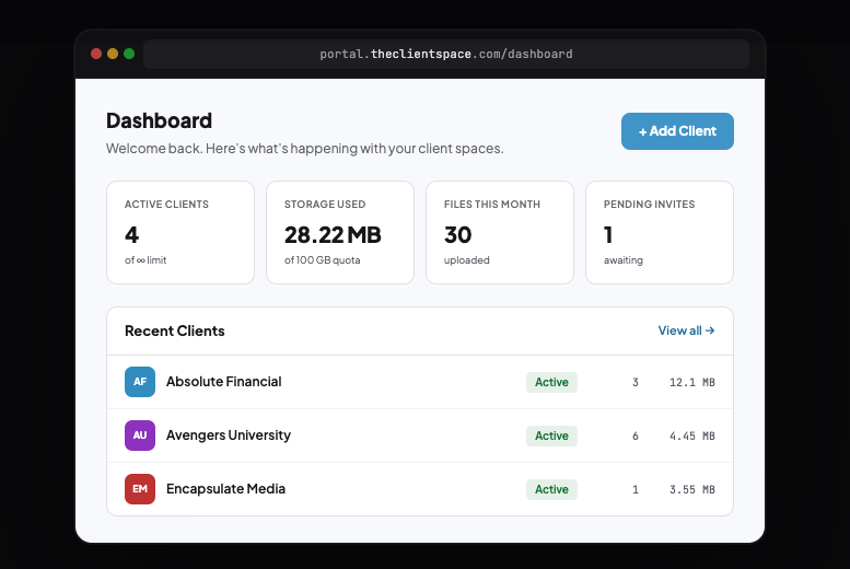 The Client Space gallery image
