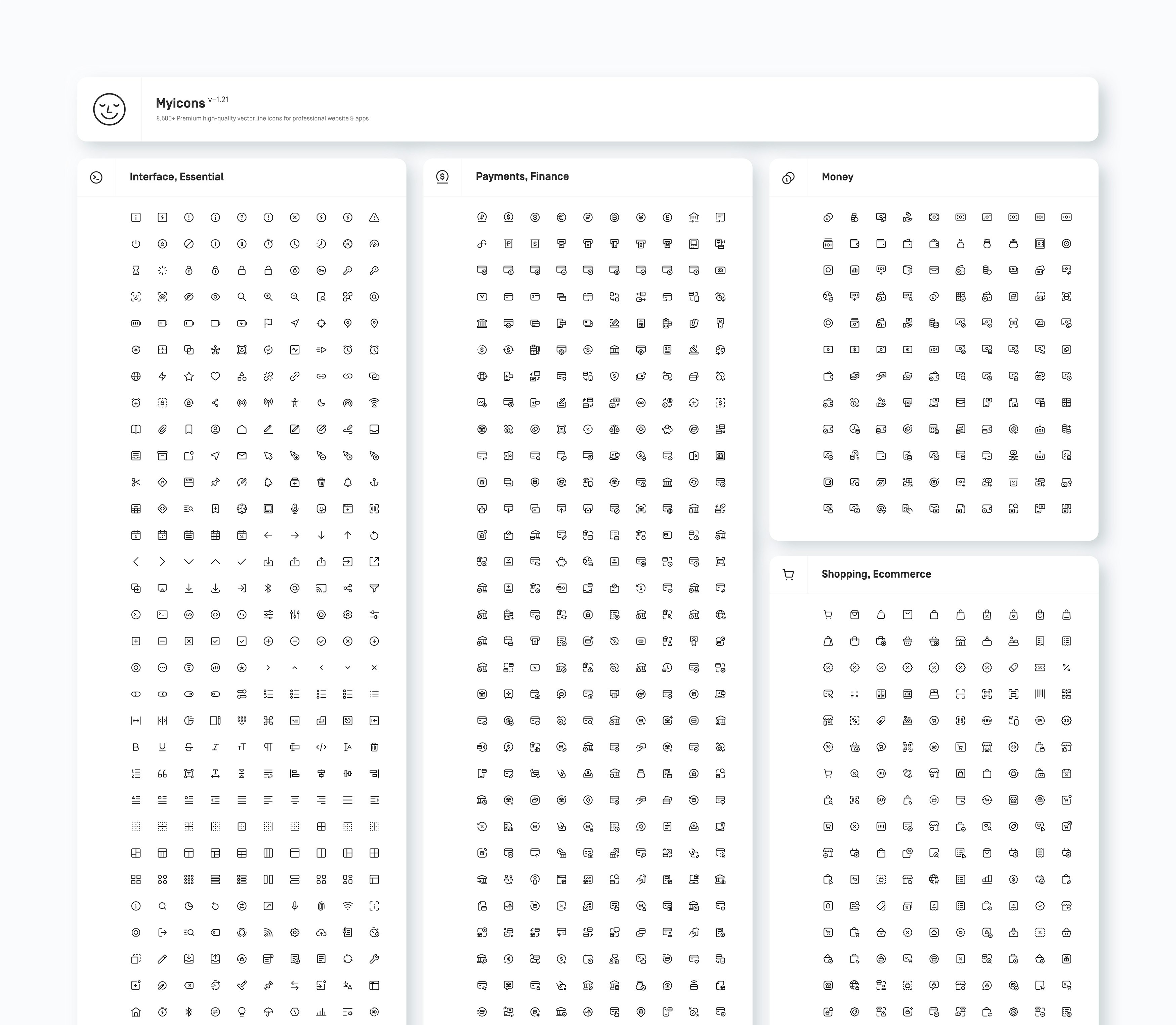 Myicons v—1.21  Vector Line Icons Pack gallery image