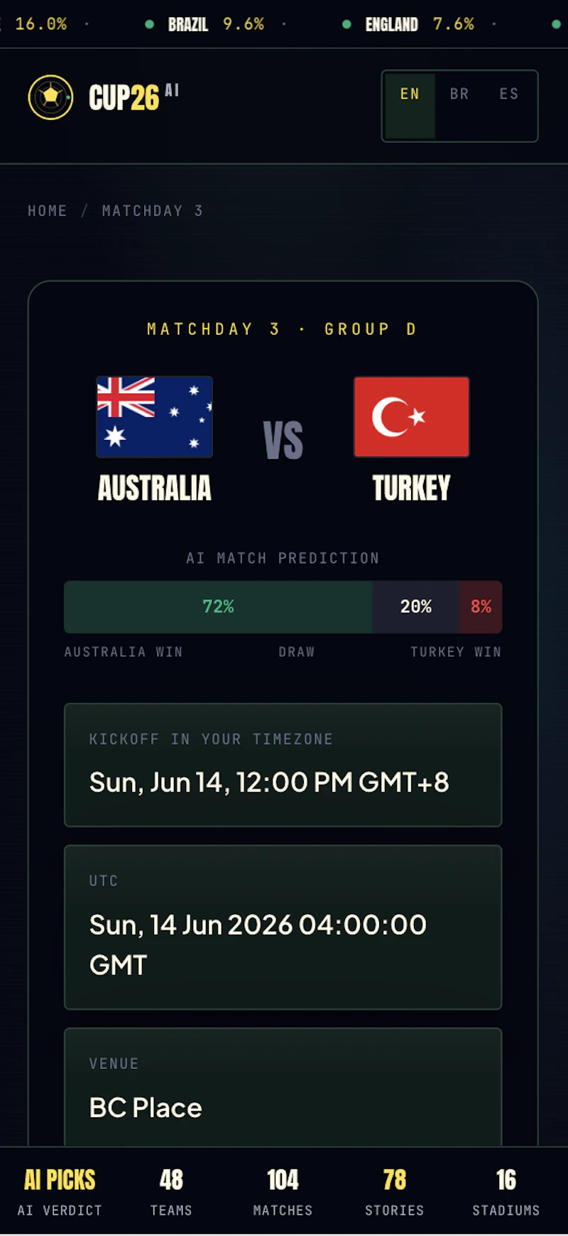 Cup26 AI screenshot 1