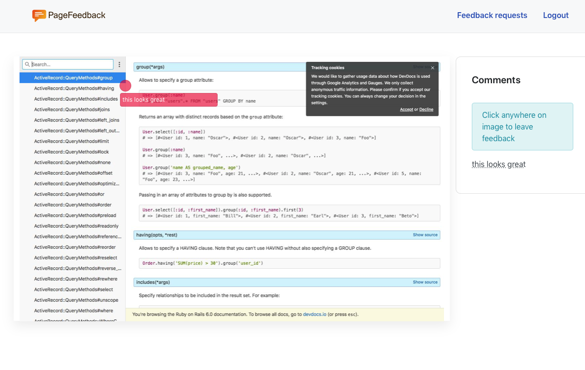 PageFeedback gallery image