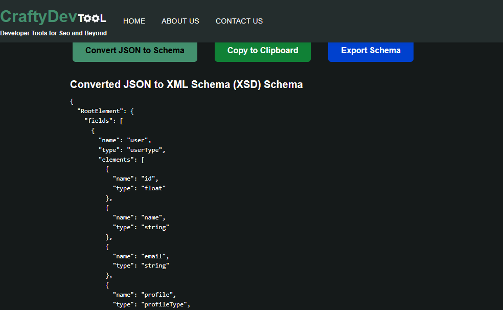 Media JSON sang XML (XSD) Bộ chuyển đổi lược đồ - Chuyển đổi JSON thành Lược đồ XML (XSD) một cách dễ dàng 1