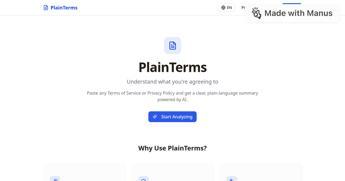 PlainTermsapp.com gallery image
