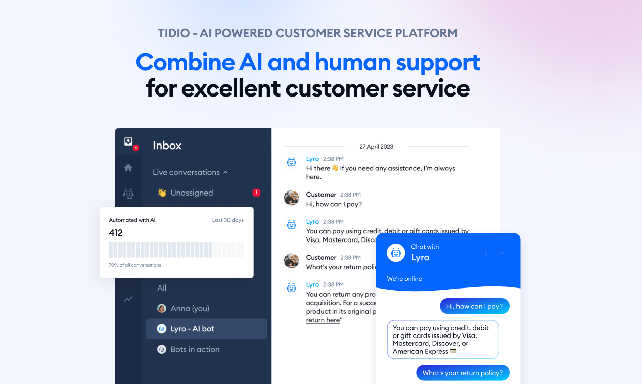 Lyro AI by Tidio media 2